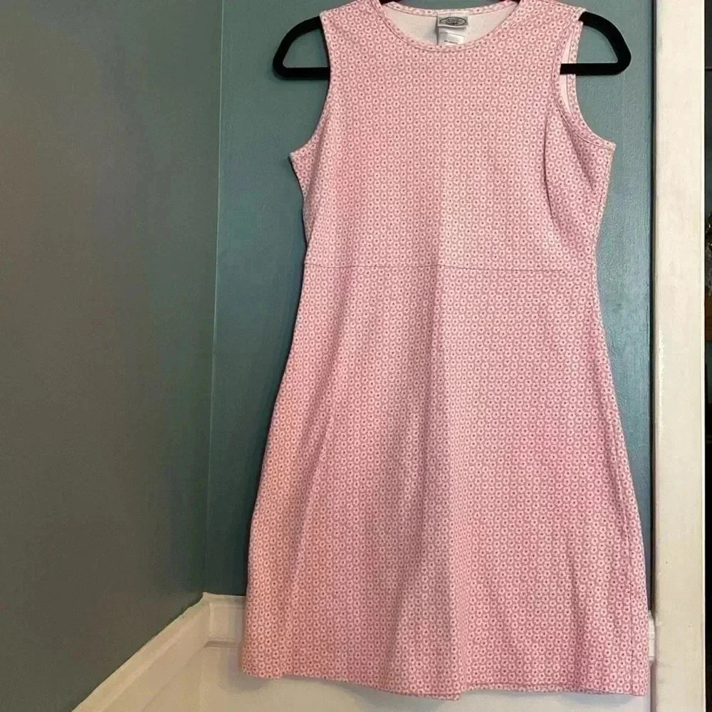 Vintage Laura Ashley pink floral 100% cotton tank Tshirt dress - medium